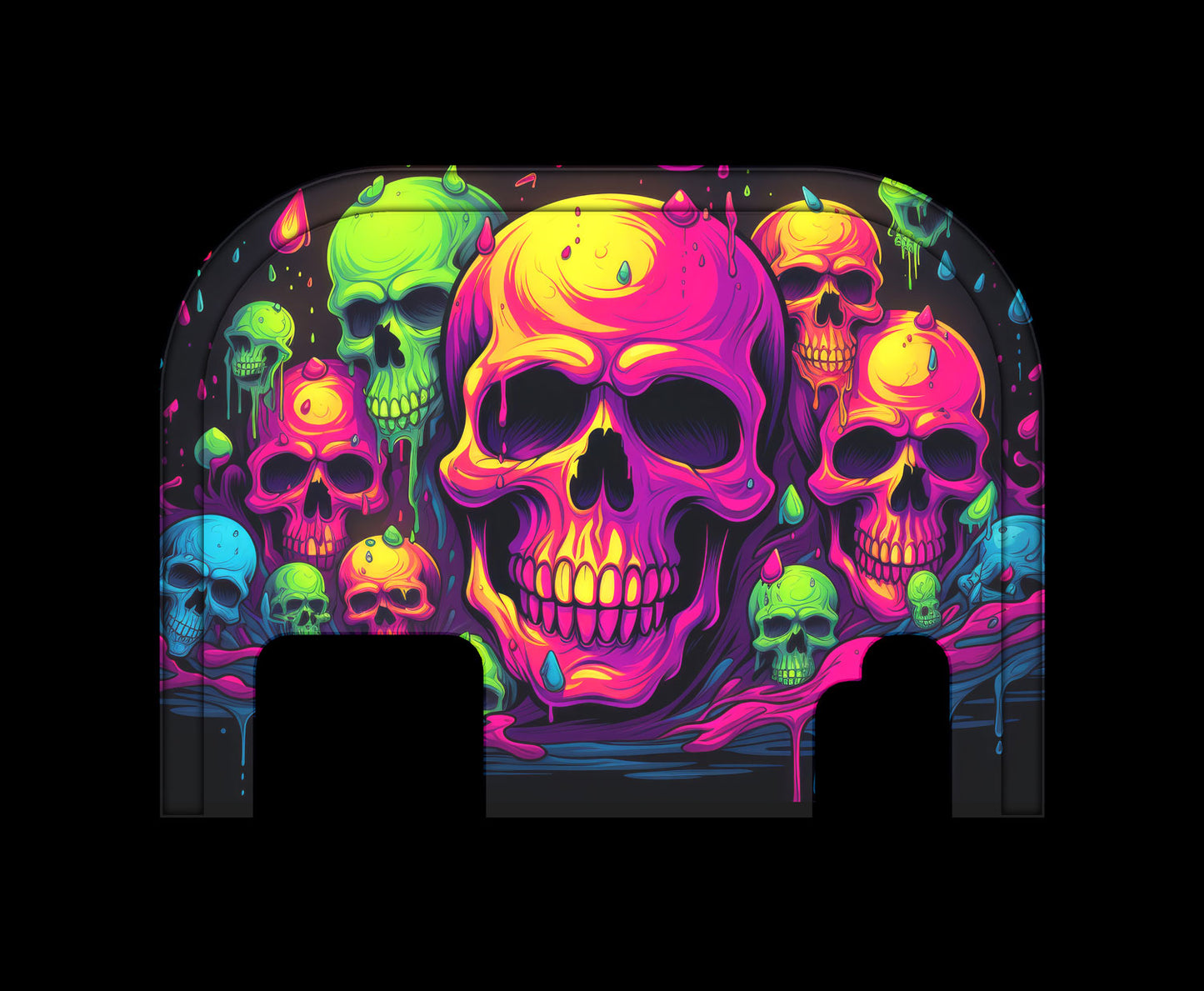 Neon Skulls - Glock Back Plate